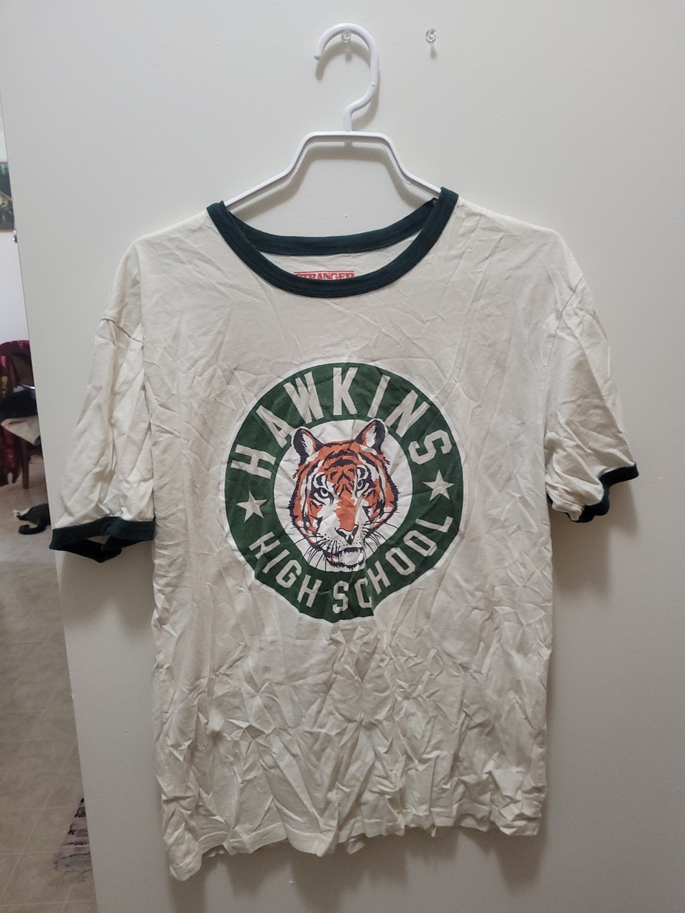Hot Topic - Stranger Things Hawkins High Cream Ringer Tee